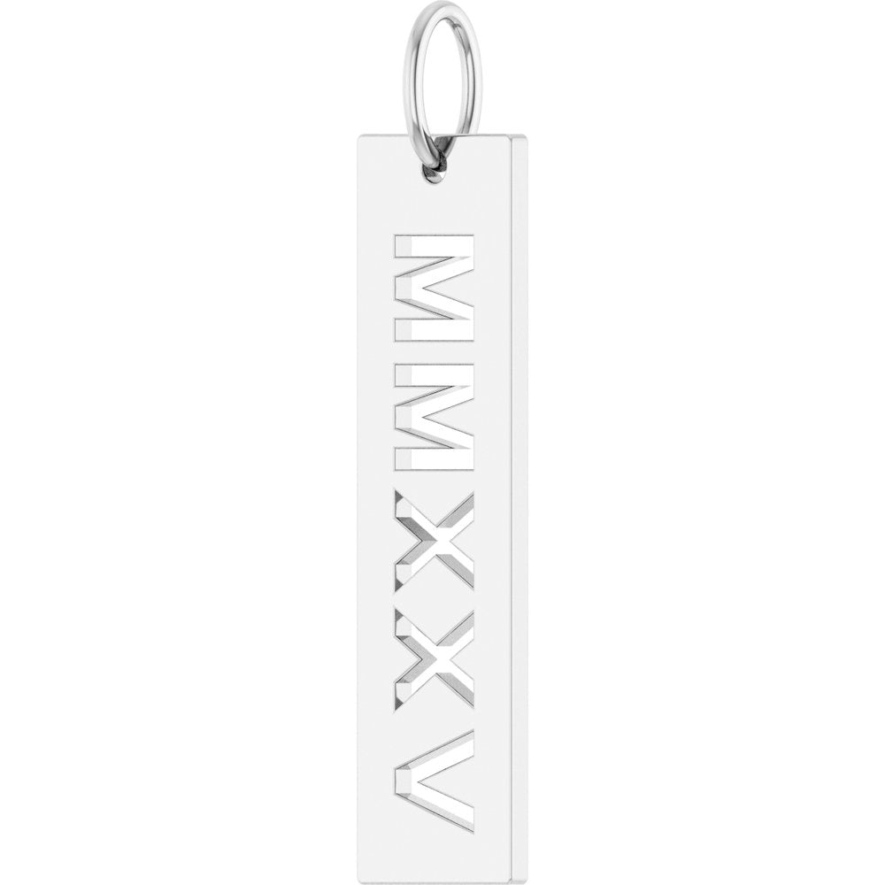 Sterling Silver 2025 Roman Numeral Pendant