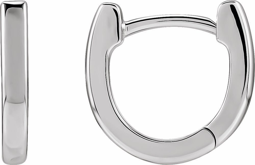 Sterling Silver 14.5 mm Hinged Hoop Earrings