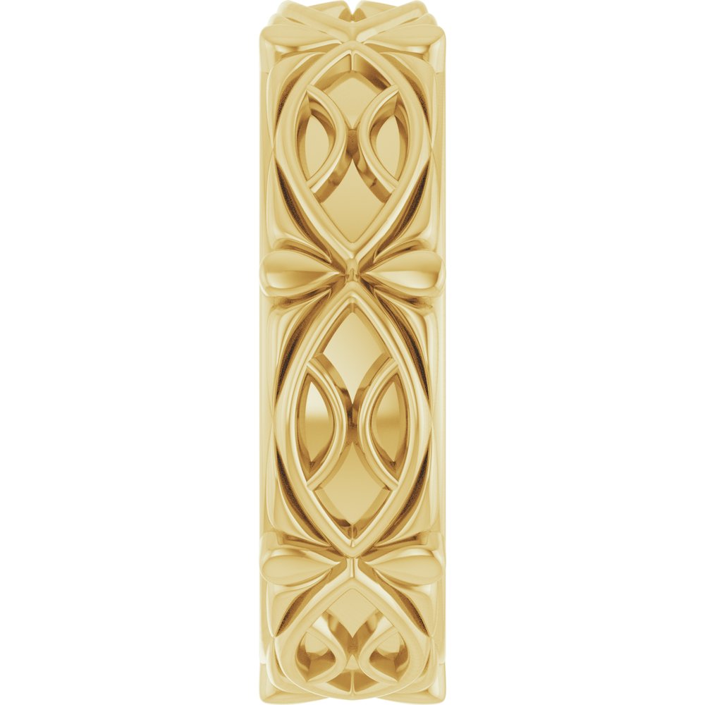 14K Yellow Gold 6.5 mm Sculptural Band Size 7