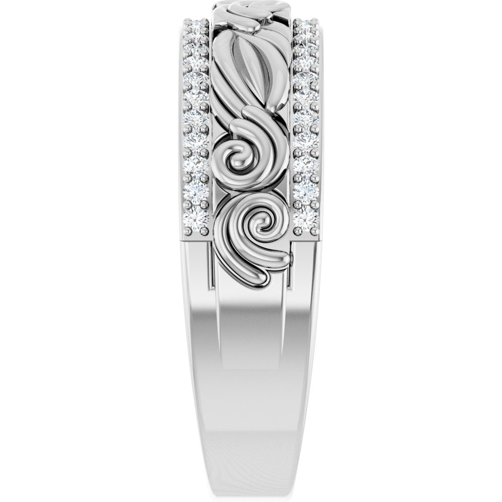 14K White Gold 3/8 CTW Natural Diamond Band