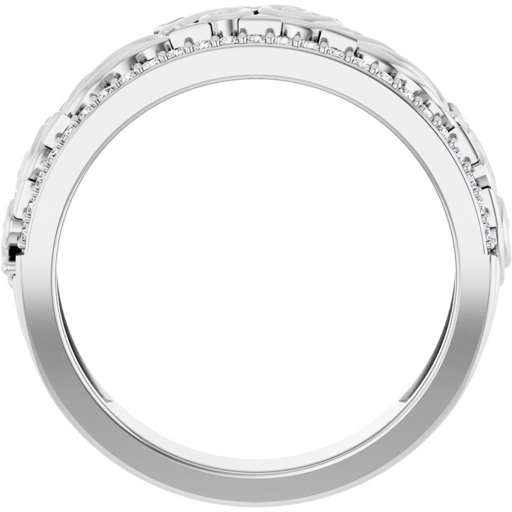 14K White Gold 3/8 CTW Natural Diamond Band