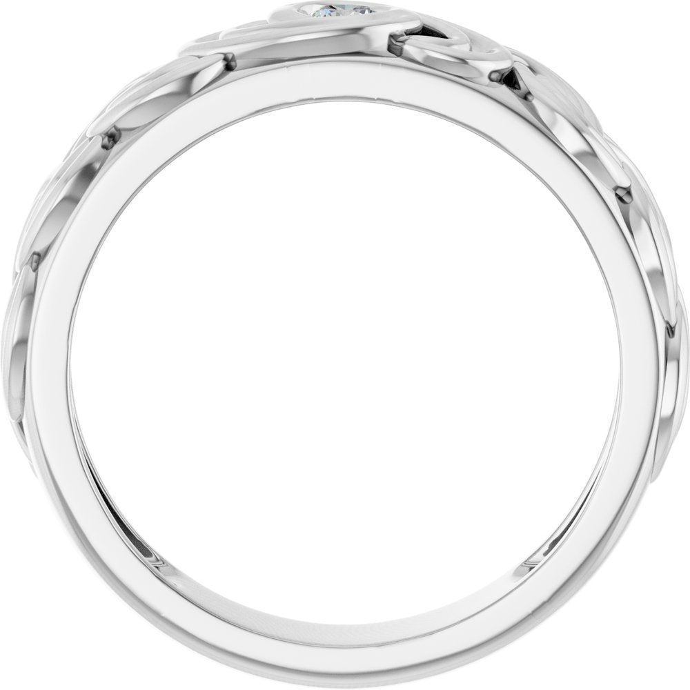 14K White Gold 1/8 CT Lab-Grown Diamond Band