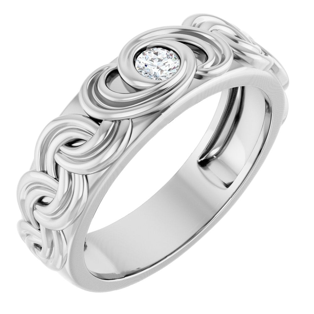 14K White Gold 1/8 CT Lab-Grown Diamond Band