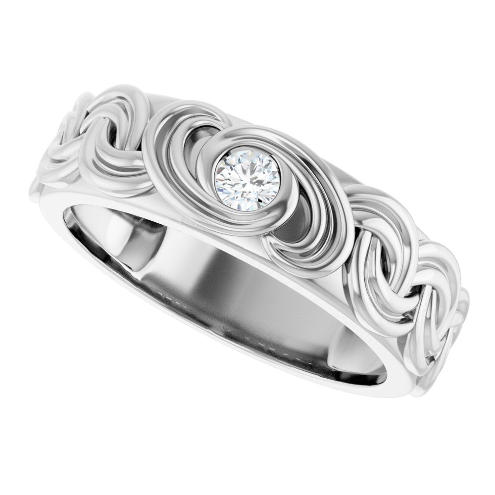 14K White Gold 1/8 CT Lab-Grown Diamond Band
