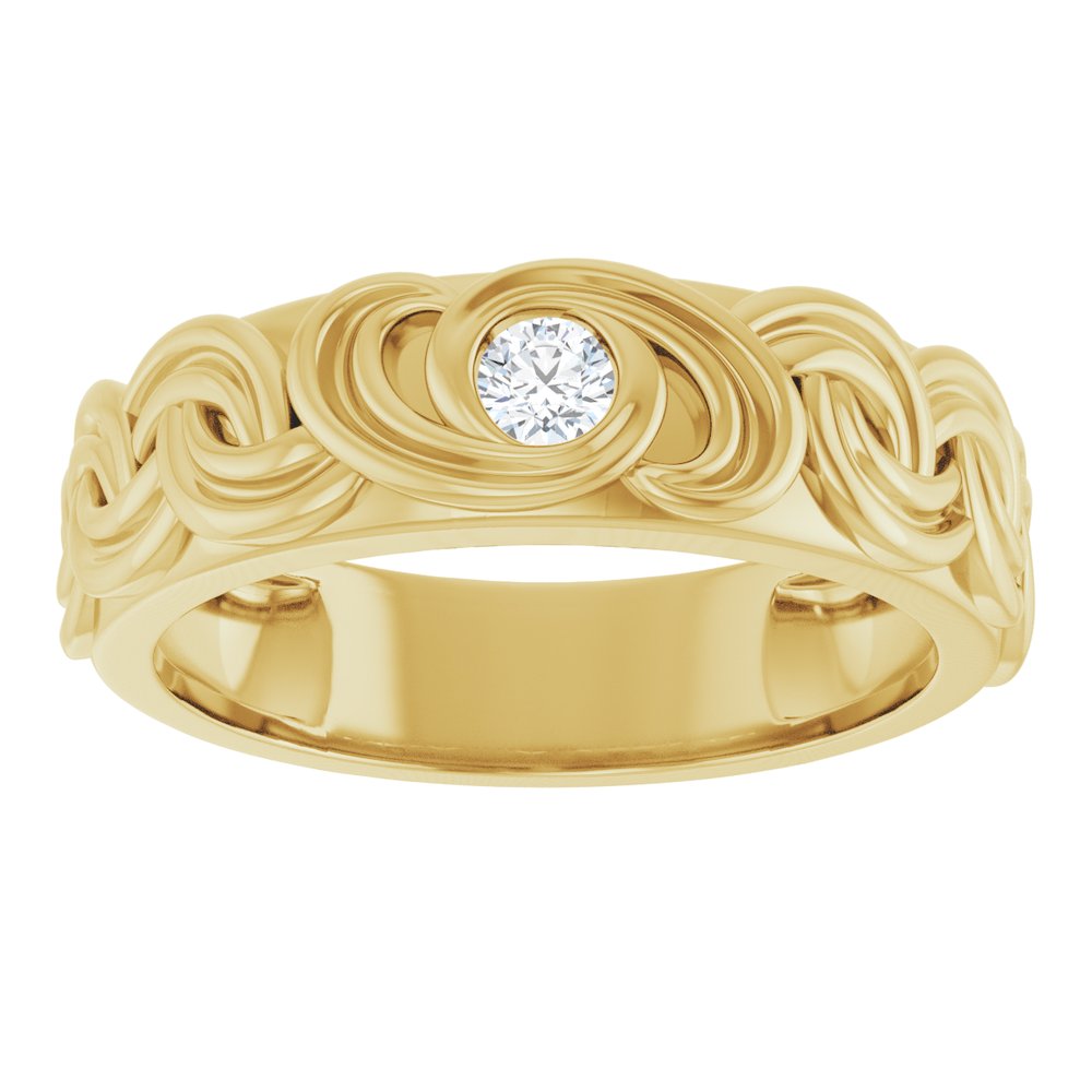 14K Yellow Gold 1/8 CT Natural Diamond Band