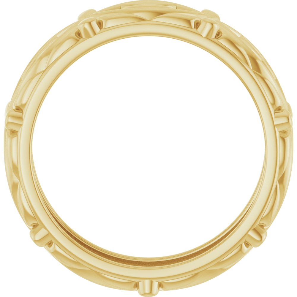 14K Yellow Gold 6.5 mm Sculptural Band Size 7