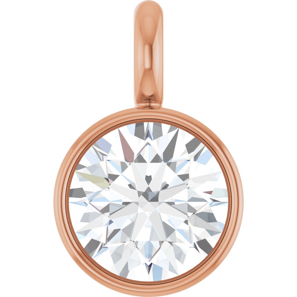 14K Rose Lab-Grown Moissanite Dangle