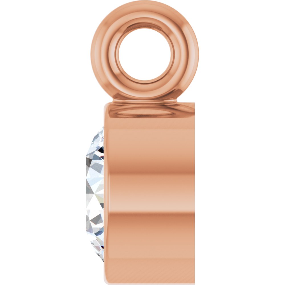 14K Rose Lab-Grown Moissanite Dangle