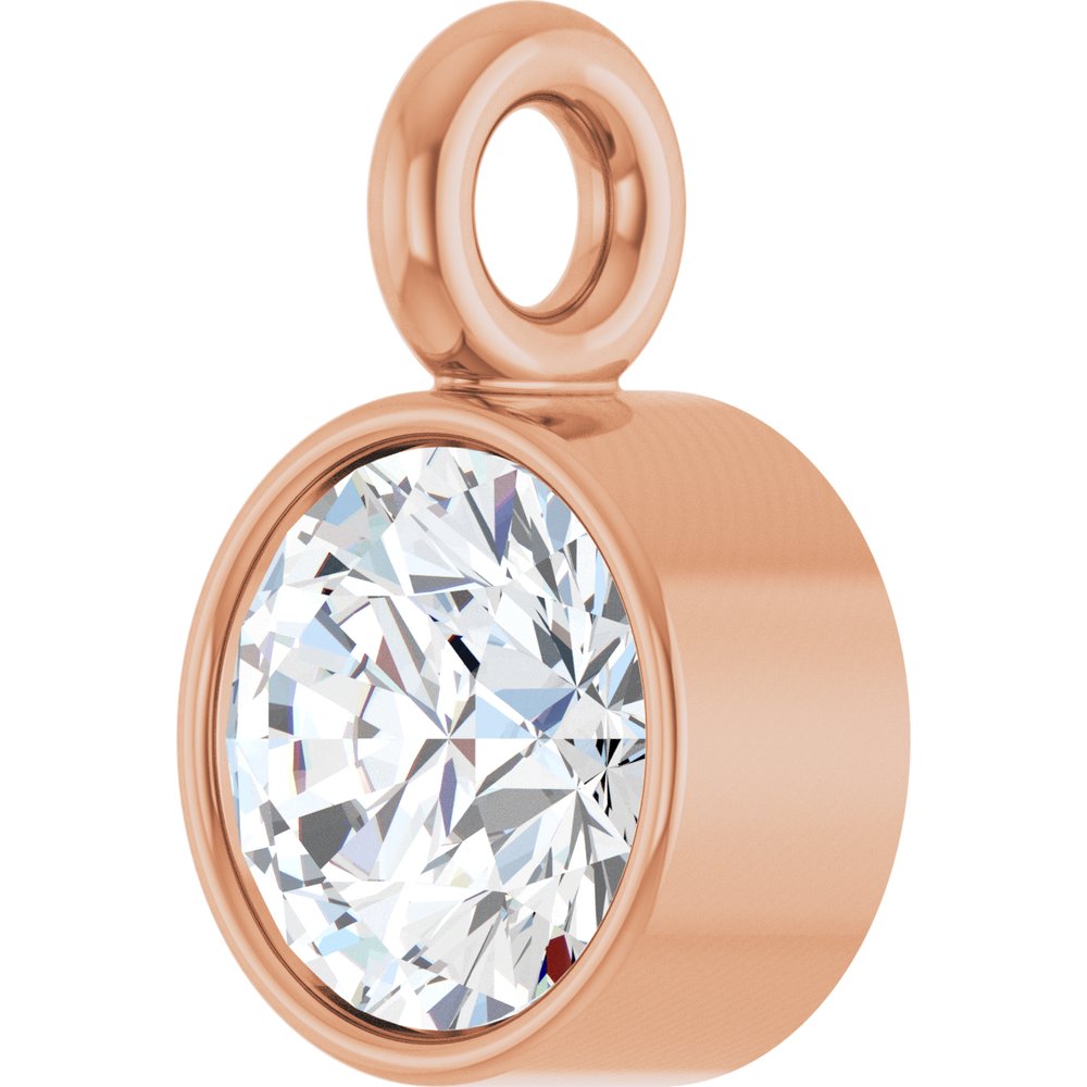 14K Rose Lab-Grown Moissanite Dangle