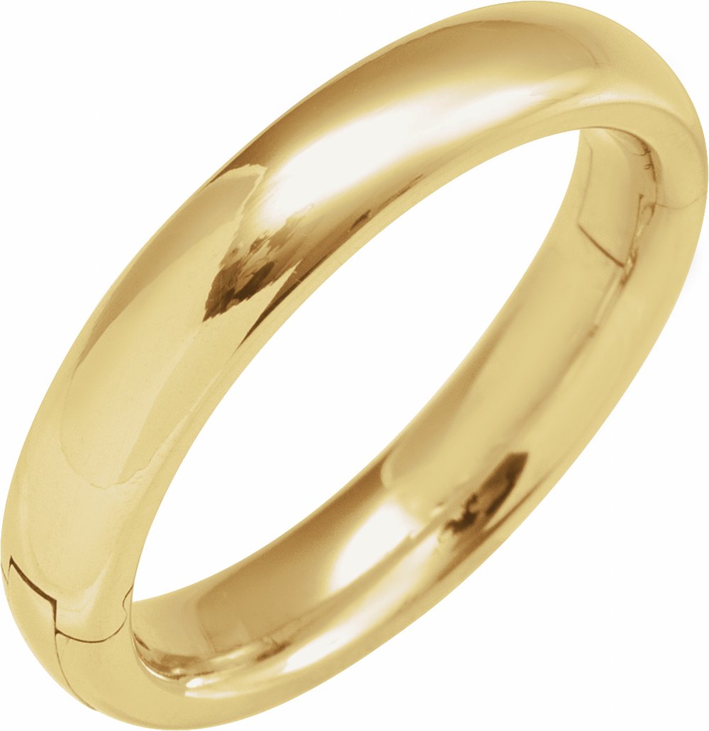 14K Yellow Gold 4 mm CLIQ® Hinged Adjustable Half Round Comfort-Fit Band Size 8