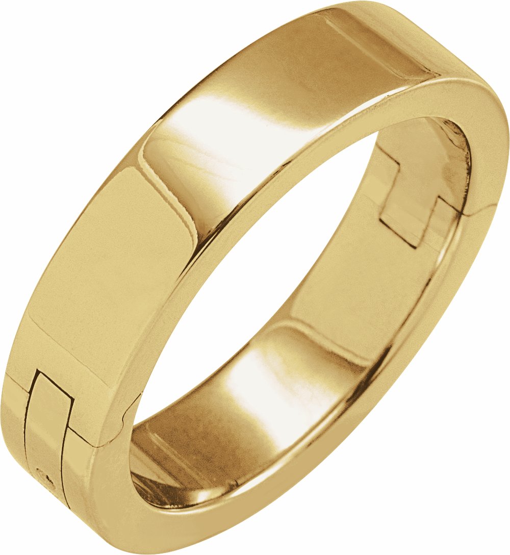 14K Yellow Gold 5 mm CLIQ® Hinged Adjustable Flat Band Size 6