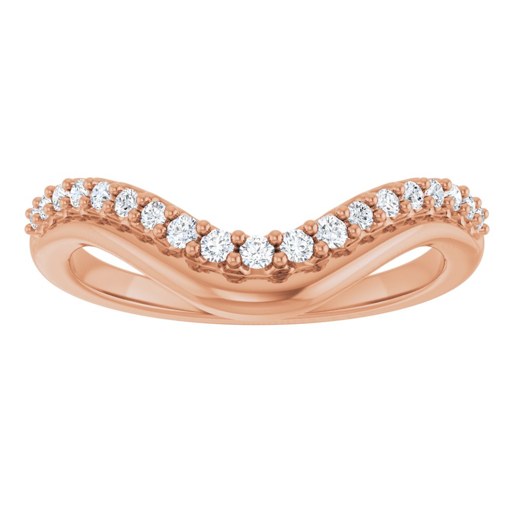 14K Rose Gold 1/5 CTW Natural Diamond Contour Band