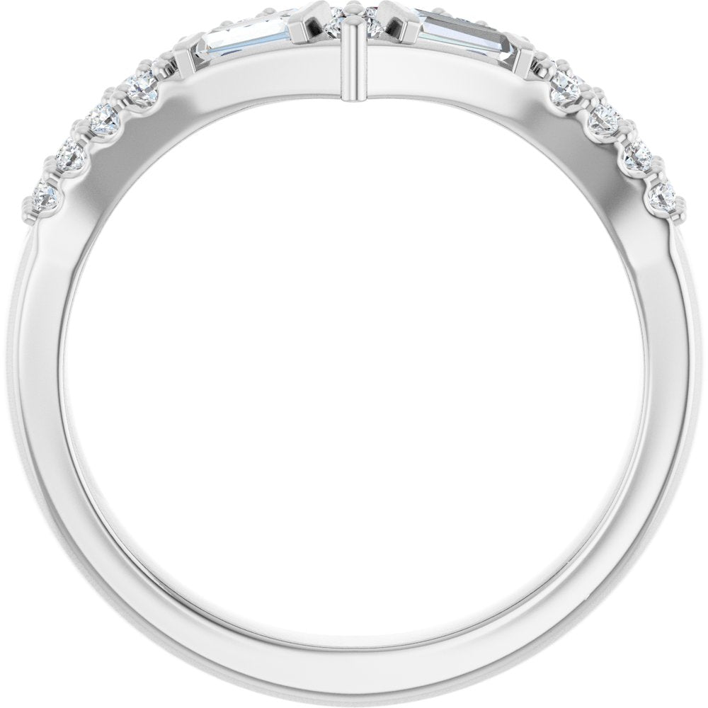 14K White Gold 3/8 CTW Lab-Grown Diamond Contour Band