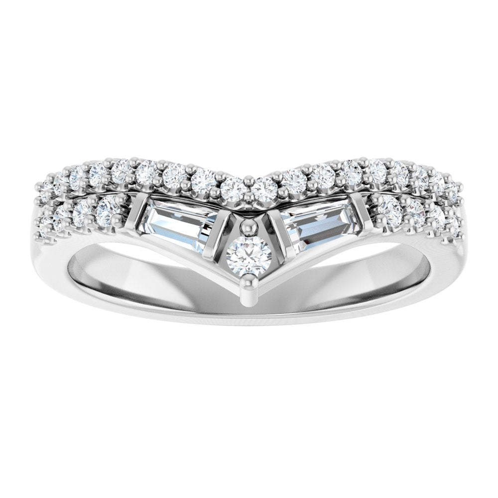 14K White Gold 3/8 CTW Lab-Grown Diamond Contour Band