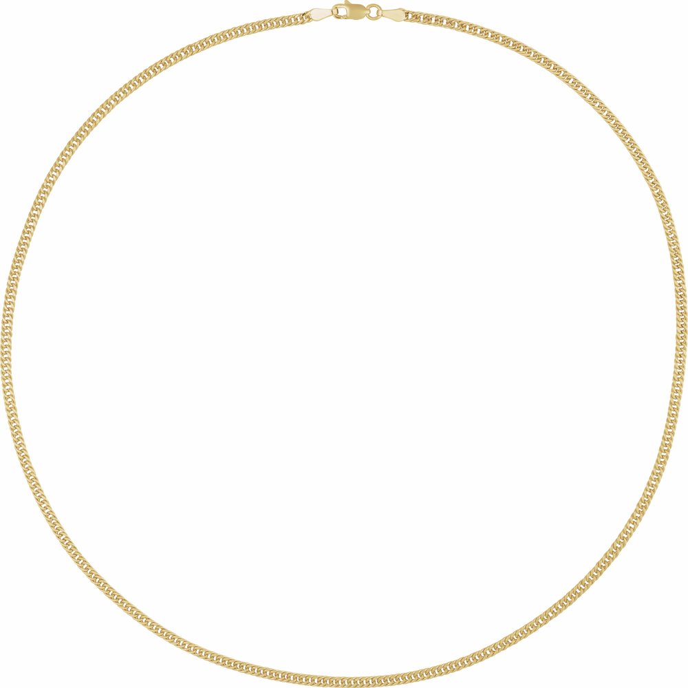 14K Yellow Gold 2.7 mm Curb 18" Chain