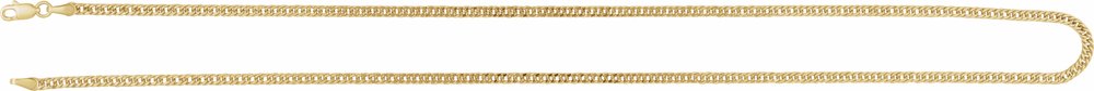 14K Yellow Gold 2.7 mm Curb 18" Chain