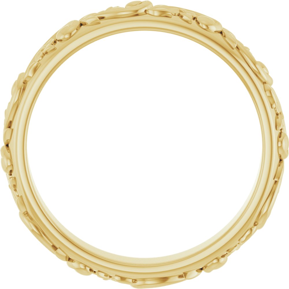 14K Yellow Gold 3.5 mm Sculptural Band Size 6.5
