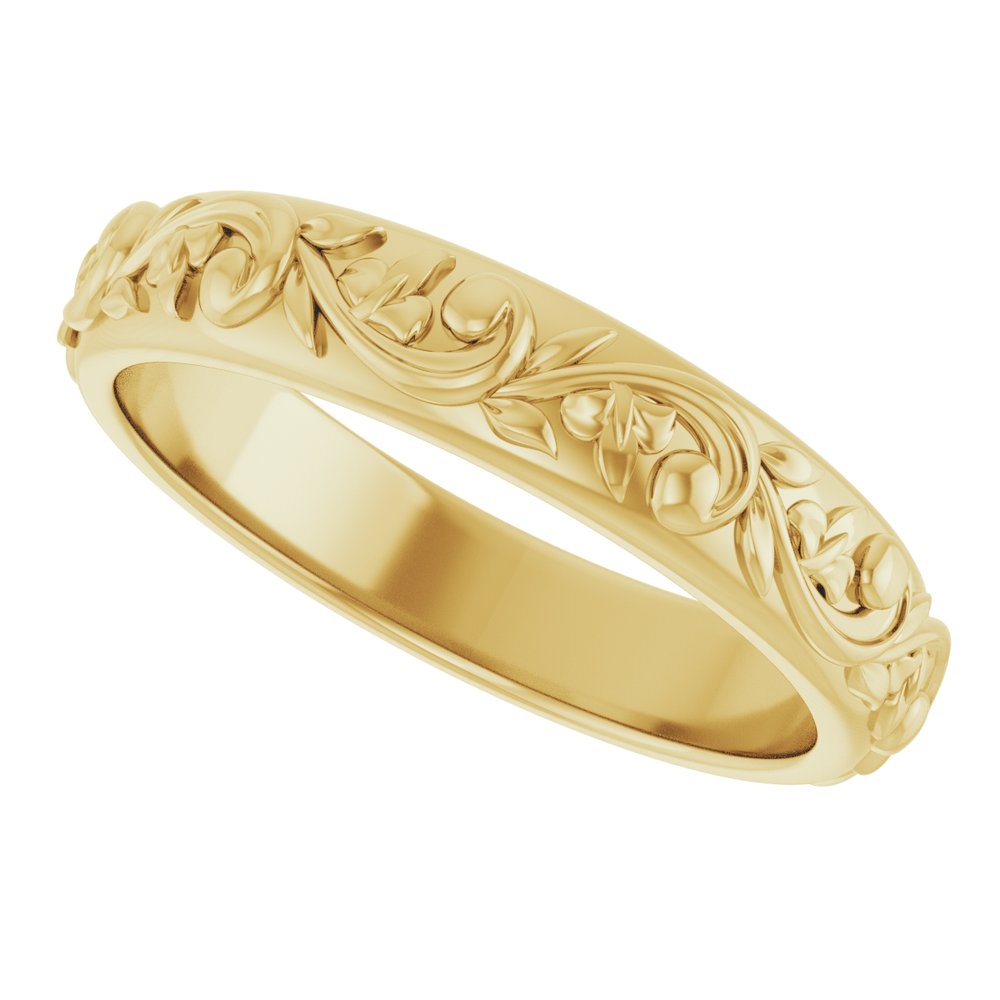 14K Yellow Gold 3.5 mm Sculptural Band