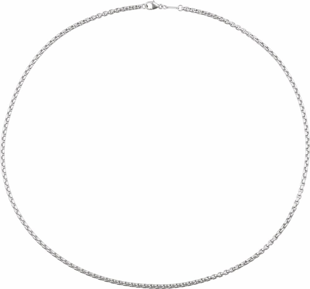 Sterling Silver 2.6 mm Rounded Box 24" Chain