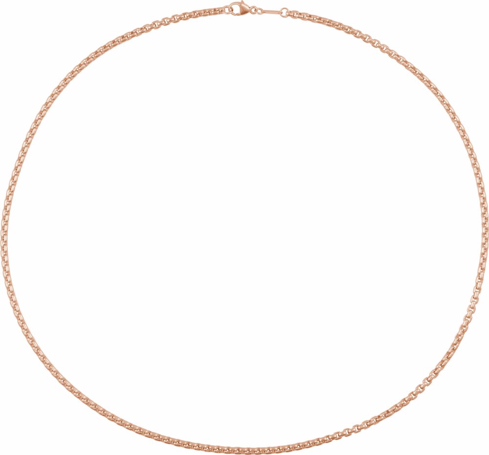 14K Rose Gold 1.8 mm Rounded Box 24" Chain
