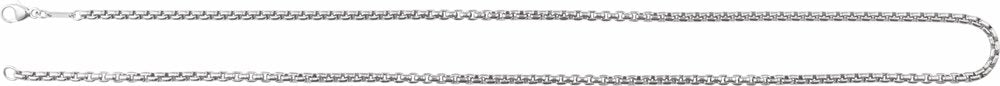 Sterling Silver 2.6 mm Rounded Box 24" Chain