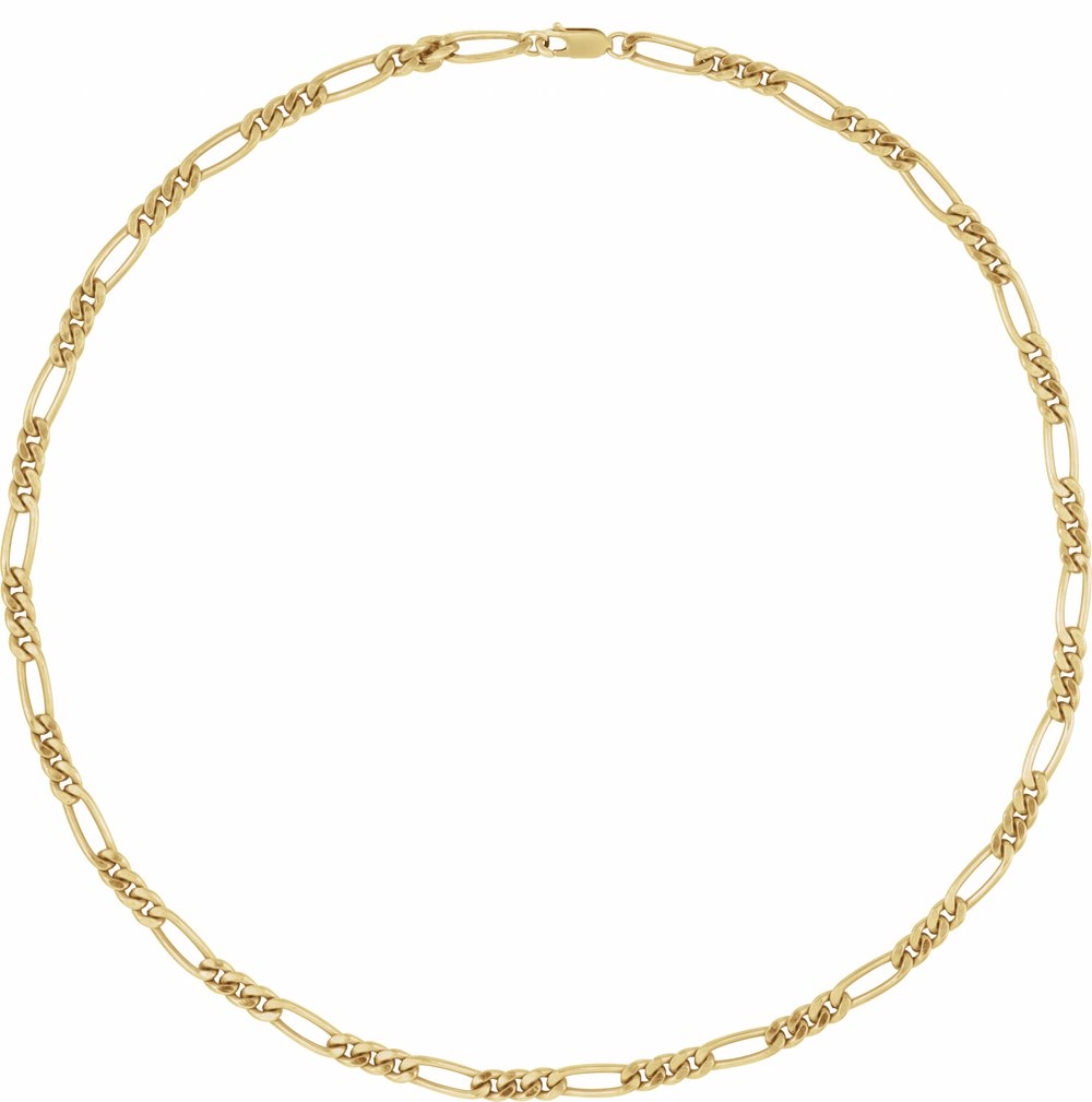 14K Yellow Gold-Filled 5.2 mm Figaro 24" Chain