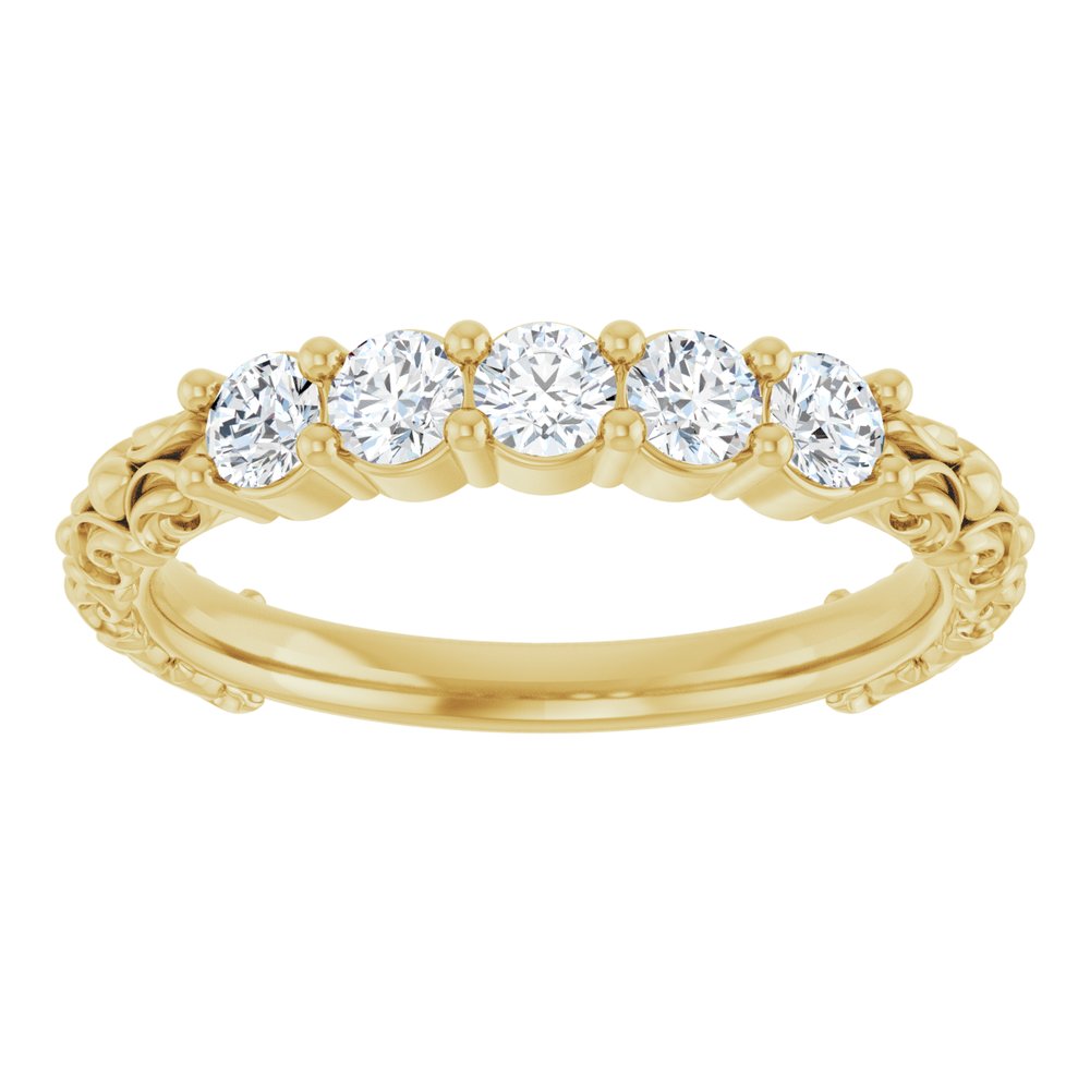 14K Yellow Gold 1/2 CTW Natural Diamond Anniversary Band