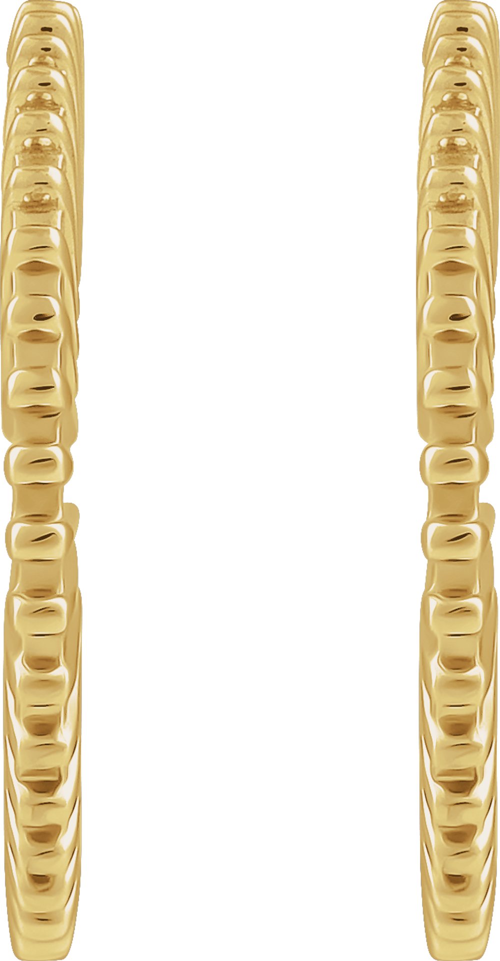 14K Yellow Gold Starburst 19 mm Hoop Earrings