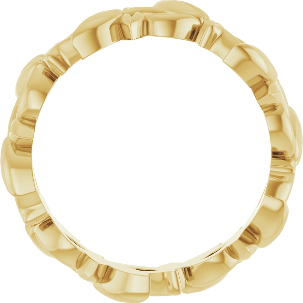 14K Yellow Gold 5.6 mm Floral Pierced Band Size 5.5