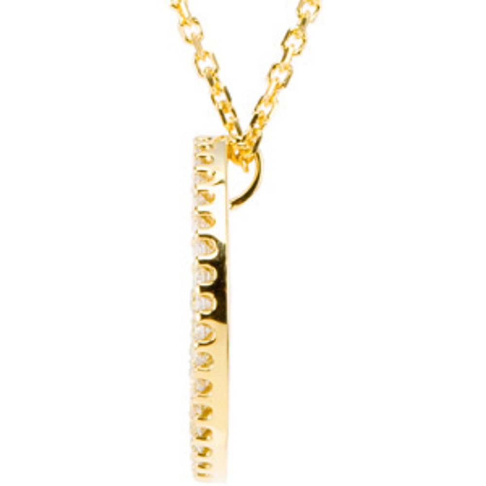 14K Yellow 1/4 CTW Natural Diamond Tiny Peace Sign 16" Necklace