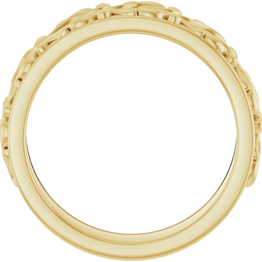 14K Yellow Gold 1/4 CTW Lab-Grown Diamond Floral Accented Band