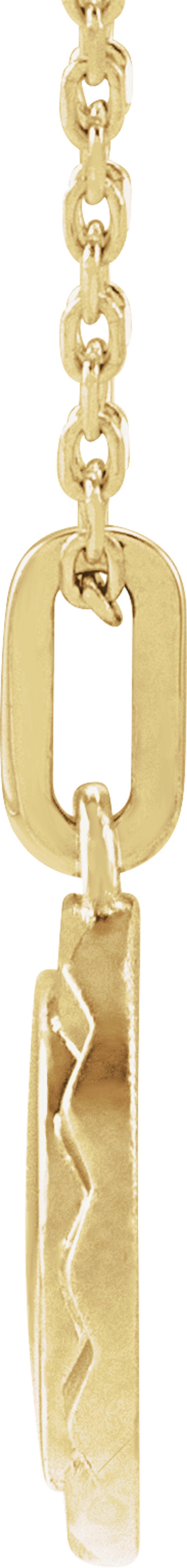 14K Yellow Gold Engravable Sunburst 16-18" Necklace