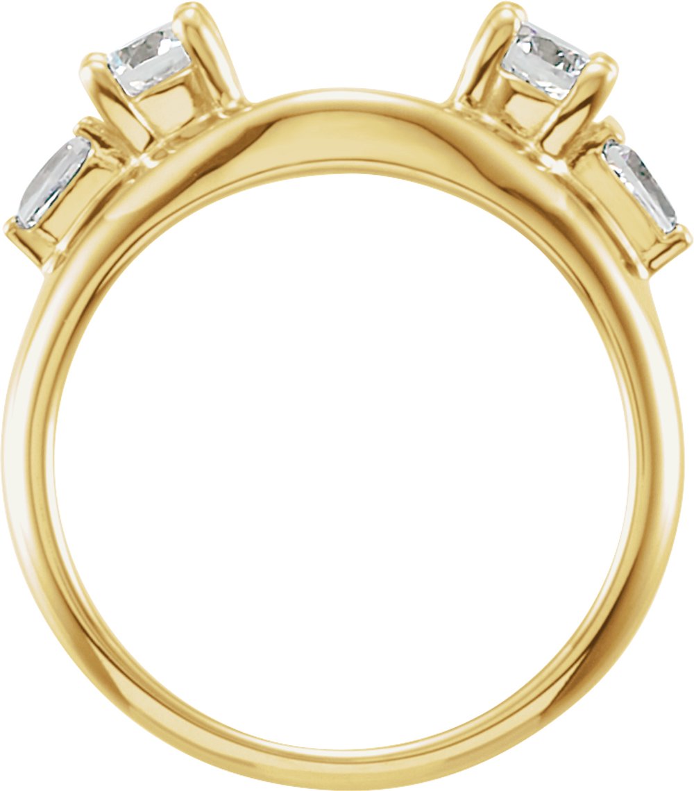 14K Yellow Gold 5/8 CTW Lab-Grown Diamond Wrap-Style Ring Enhancer