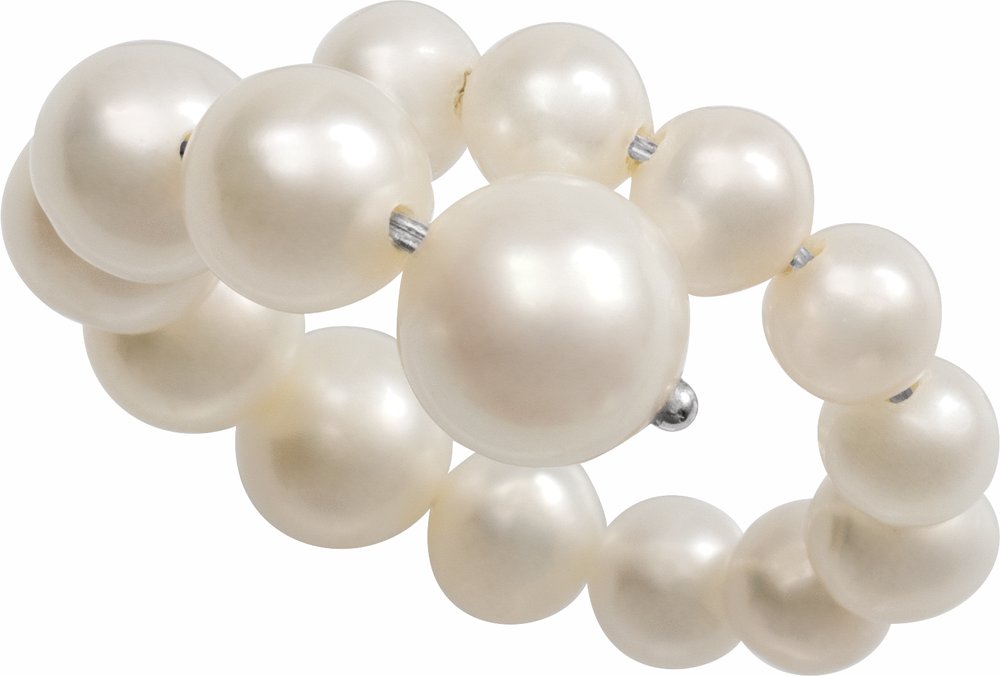 Sterling Silver Cultured White Freshwater Pearl Ring