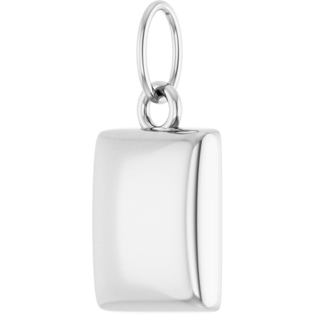 Sterling Silver Engravable Puffed Dog Tag Pendant