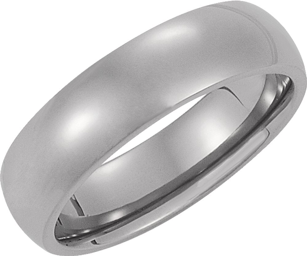Titanium 6 mm Comfort-Fit Half Round Band Size 7