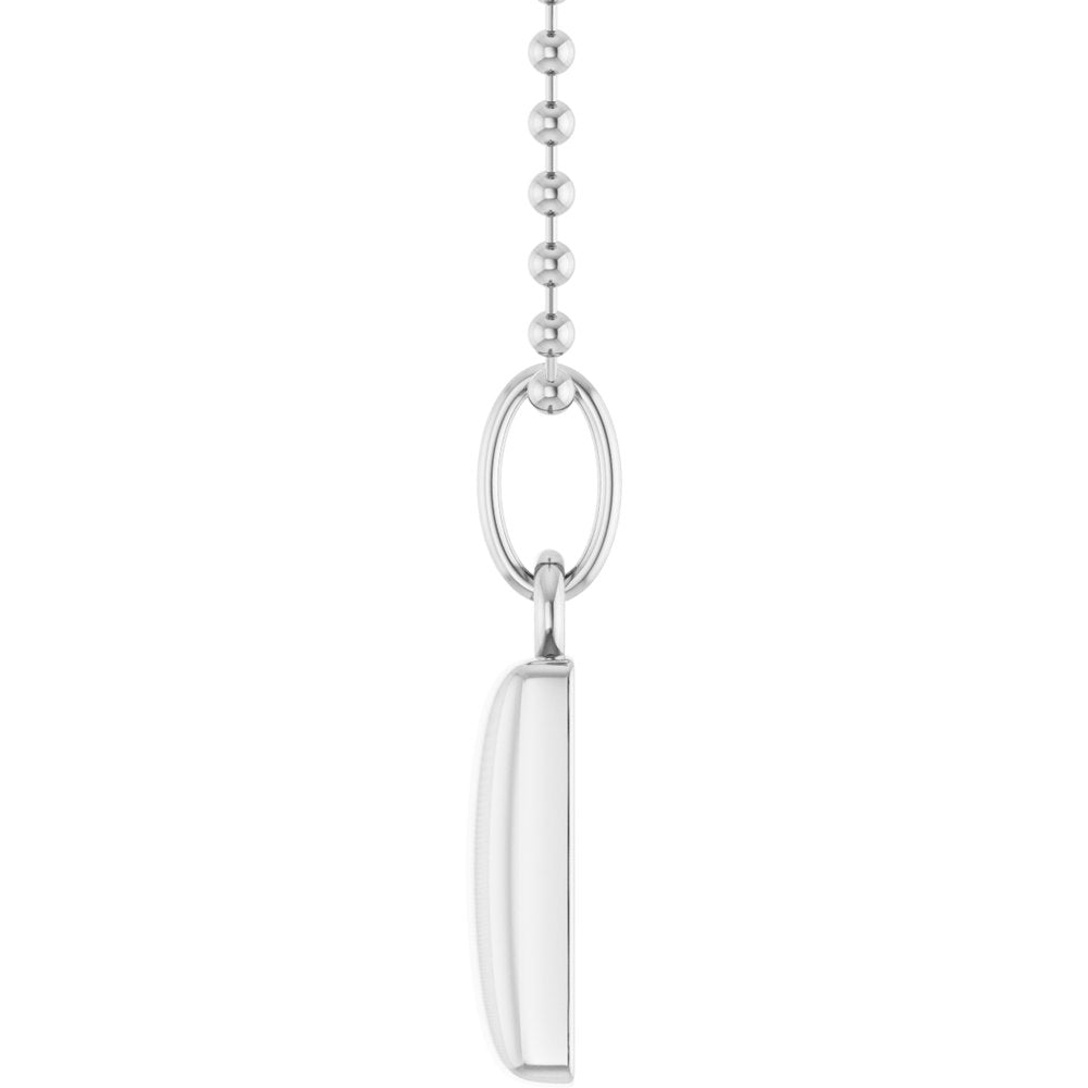 Sterling Silver Engravable Puffed Dog Tag 18" Necklace