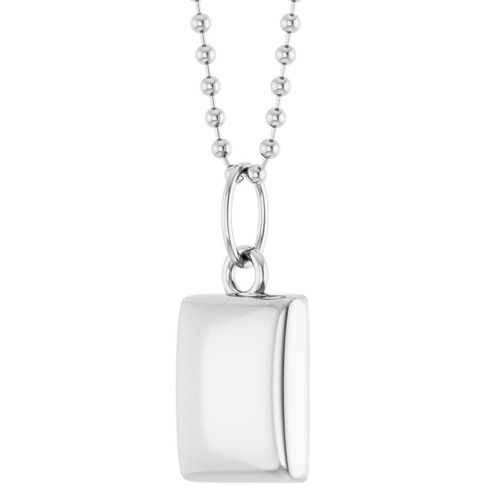 Sterling Silver Engravable Puffed Dog Tag 18" Necklace