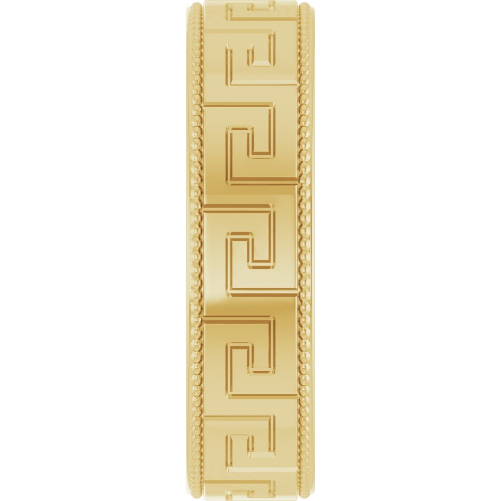 14K Yellow Gold 6 mm Greek Key Milgrain Band Size 8