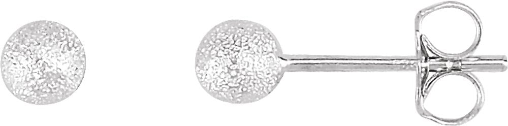 Sterling Silver 4 mm Stardust Ball Earrings
