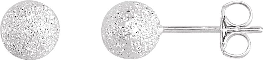 Sterling Silver 6 mm Stardust Ball Earrings