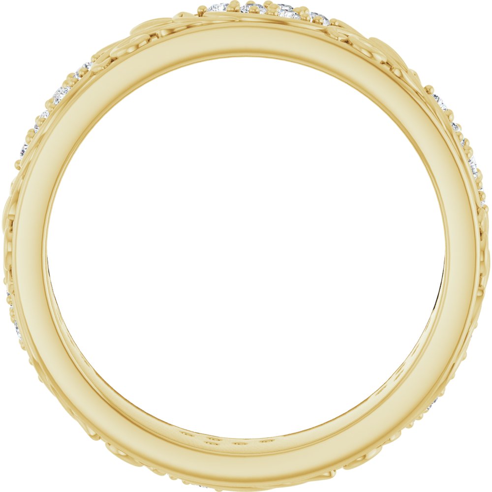 14K Yellow Gold 3/8 CTW Natural Diamond Floral Band