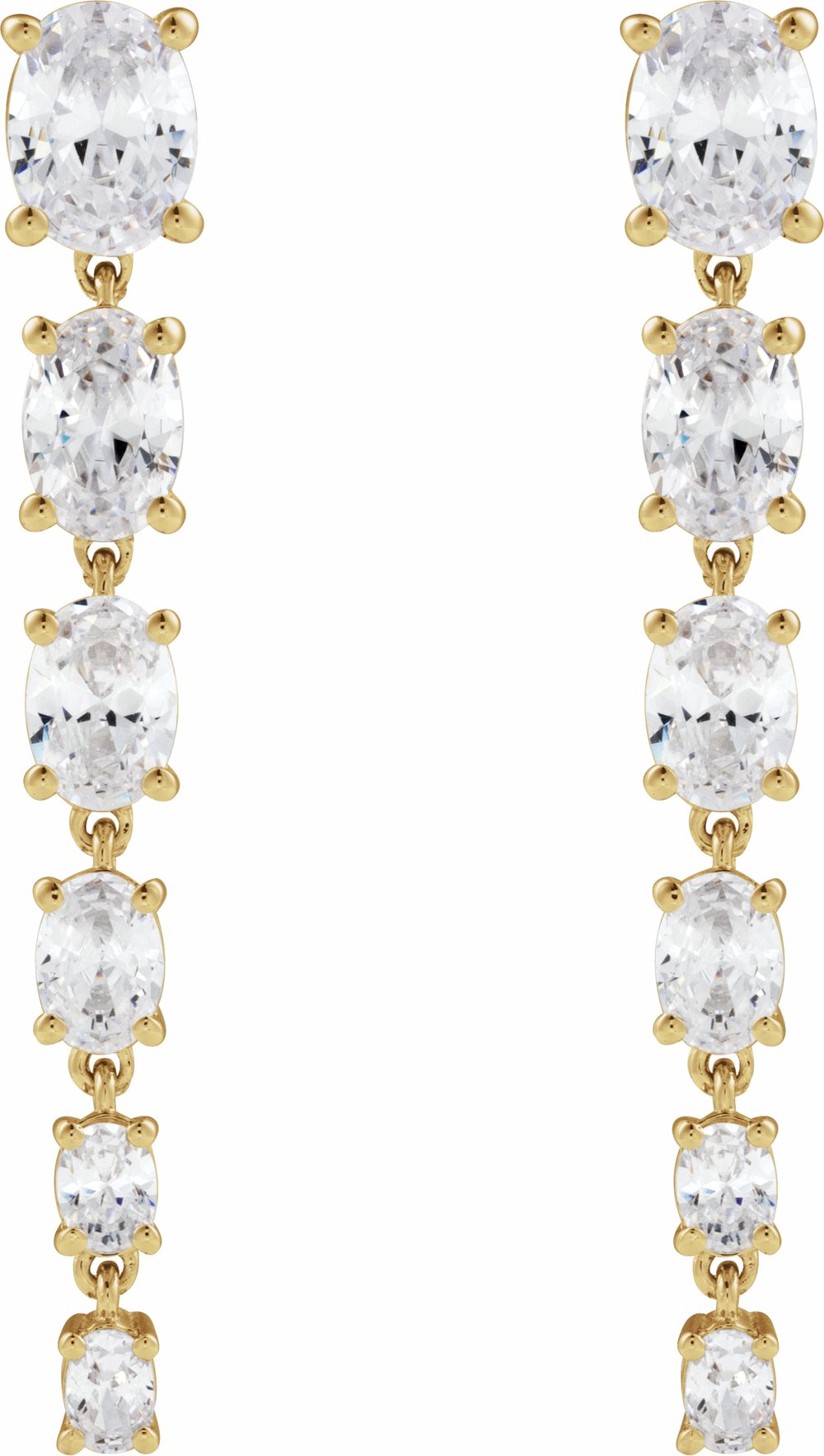 14K Yellow Gold 3 1/4 Lab-Grown Diamond Earrings