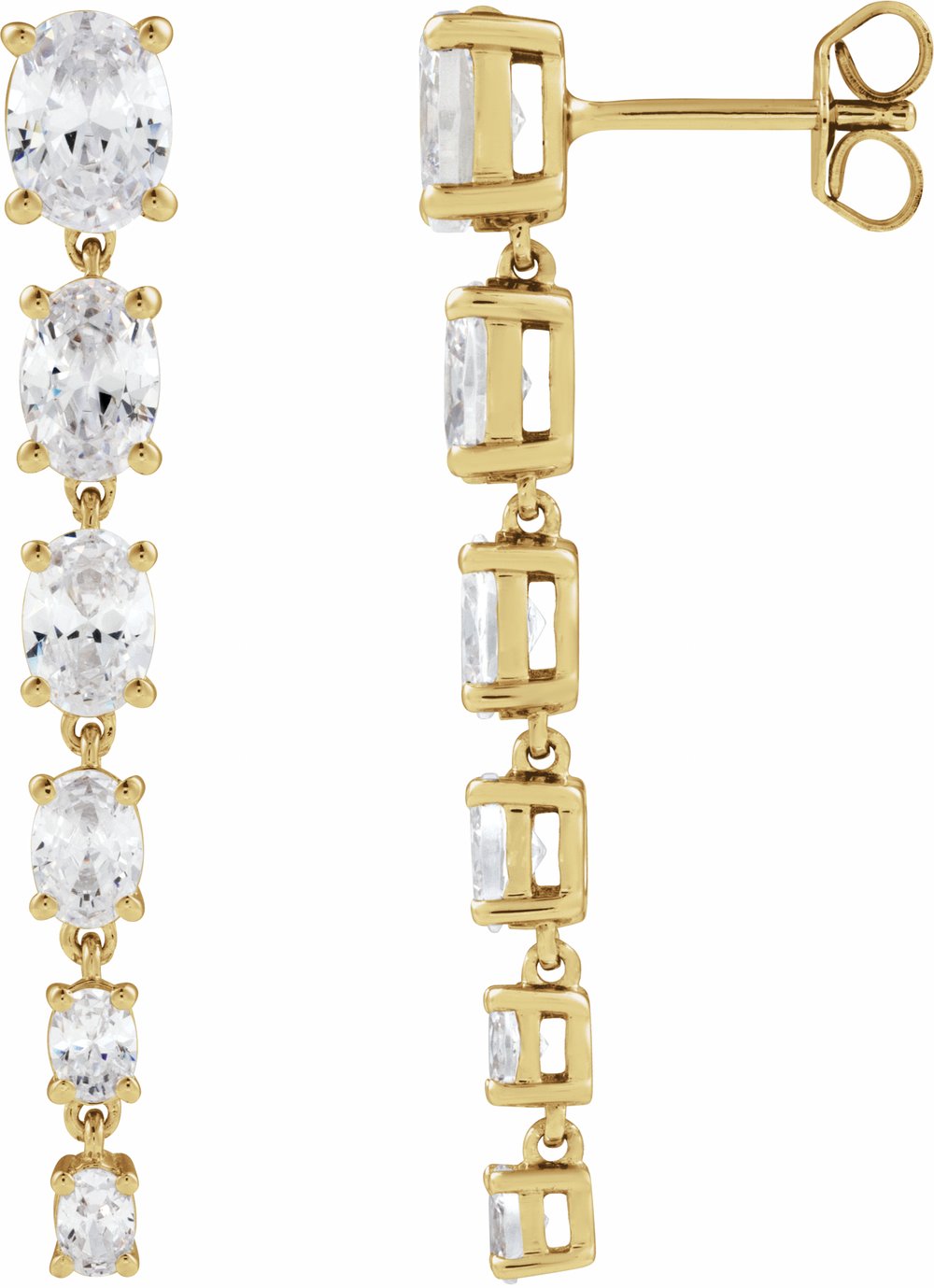 14K Yellow Gold 3 1/4 Lab-Grown Diamond Earrings