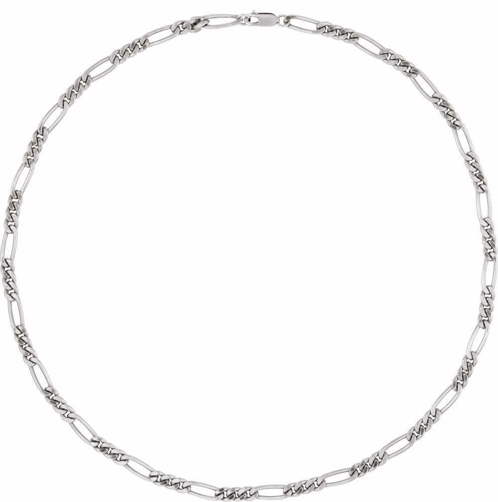 Sterling Silver 5.2 mm Figaro 24" Chain