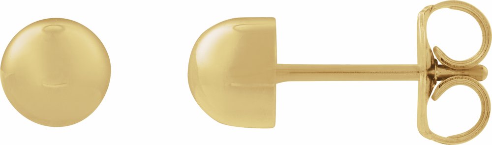 14K Yellow Gold Dome Stud Earrings