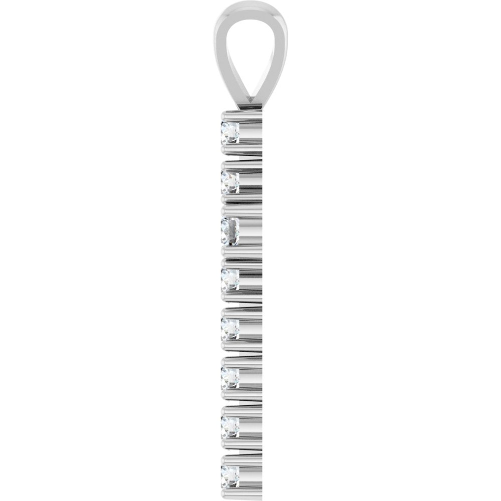 14K White Gold 3/4 CTW Natural Diamond Cross Pendant