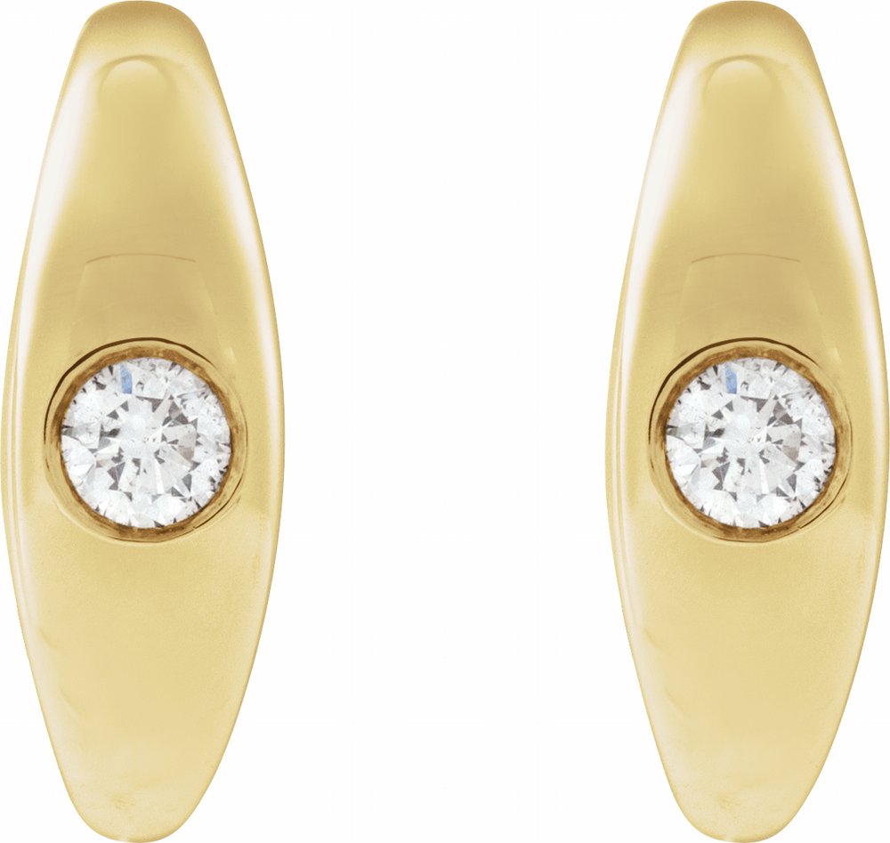 14K Yellow Gold 1/8 CTW Natural Diamond 11.9 mm Hoop Earrings