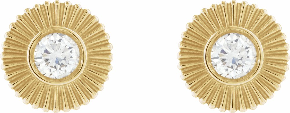 14K Yellow Gold 1/3 CTW Lab-Grown Diamond Starburst Stud Earrings