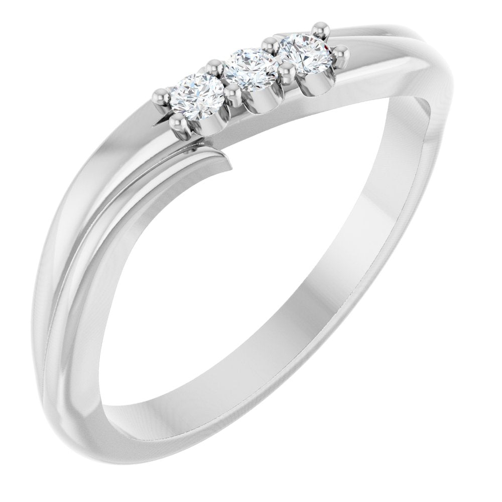 14K White Gold .08 CTW Lab-Grown Diamond Three-Stone Ring